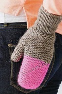 Двухцветные варежки