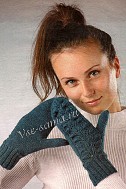 Варежки с ажурным узором