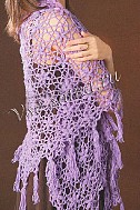 Сиреневая шаль крючком