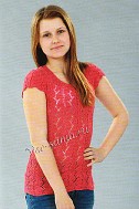 Красная ажурная майка