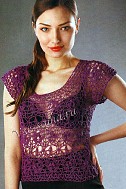 Фиолетовый ажурный топ