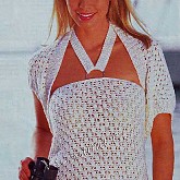 Комплект: ажурный белый топ и белое болеро Комплект: ажурный белый топ и белое болеро