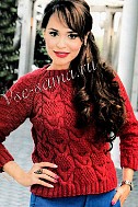 Красный джемпер с узором шахматка