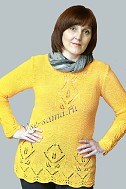 Желтый женский пуловер