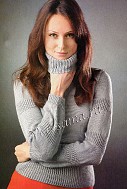Серый свитер спицами