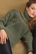 Пуловер женский цвета хаки