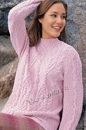 Узорчатый розовый пуловер