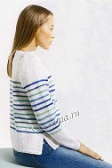 Белый пуловер с полосками
