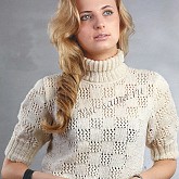 Бежевый ажурный пуловер Бежевый ажурный пуловер