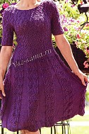 Фиолетовое платье с короткими рукавами