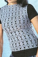 Серый ажурный топ