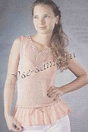 Персиковый топ с лентами