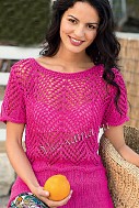 Розовый топ спицами