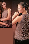 Топ спицами с ажурными мотивами на спинке