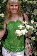 Топ спицами с завязкой на шее