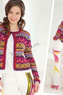 Яркий жакет с жаккардовыми узорами