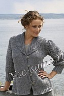 Жакет с воротником «шалька» и ажурными рукавами
