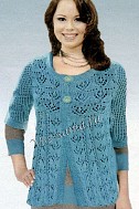 Ажурная кофточка на пуговицах