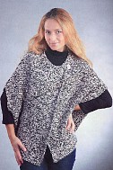 Меланжевый жакет с рукавами летучая мышь