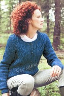 Синий жакет спицами