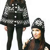 Жакет и шапочка с норвежским узором Жакет и шапочка с норвежским узором