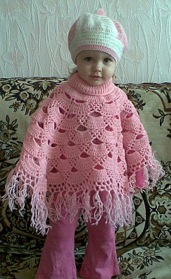 Пончо детское крючком