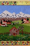 Панно спицами «Альпийская деревня»