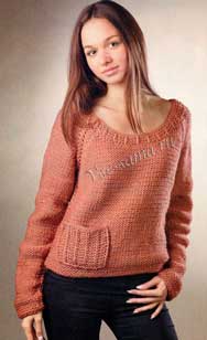 Пуловер из толстой пряжи, фото Пуловер из толстой пряжи, фото
