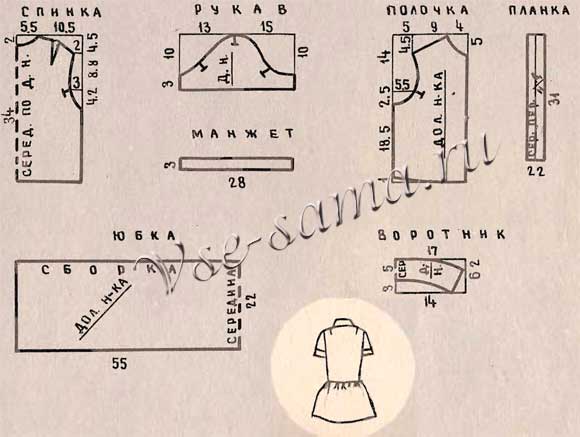 Платье из ткани в клетку, выкройка
