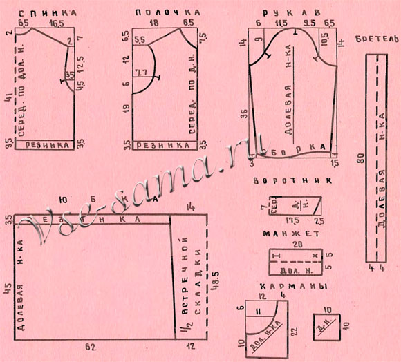 Юбка с жакетом из ткани в клетку, выкройка