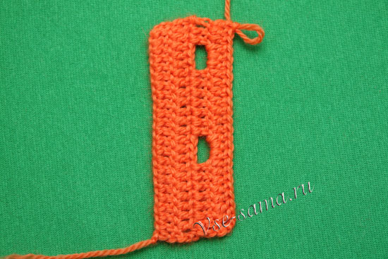 Горизонтальное отверстие для пуговицы