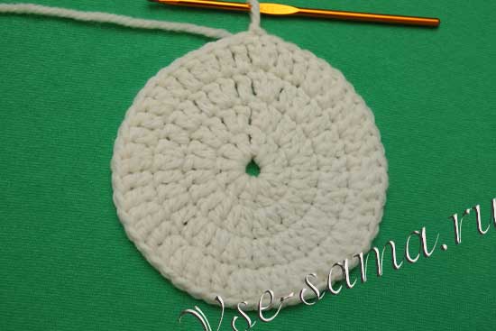Как вязать круг столбиками с 1 накидом