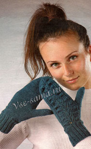 Варежки с ажурным узором Варежки с ажурным узором