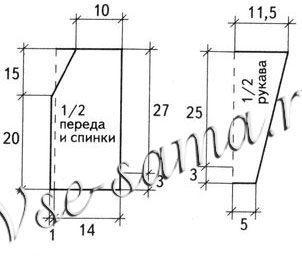 Белый жакет с лентами, выкройка