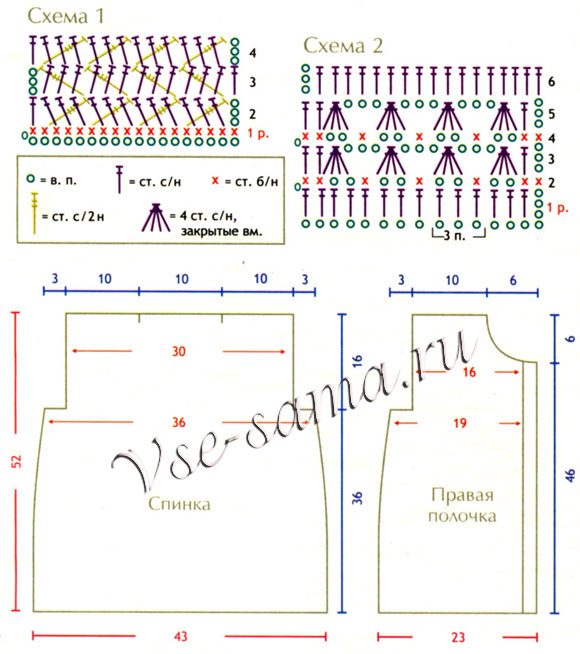 Пальто - Яркое решение, схема