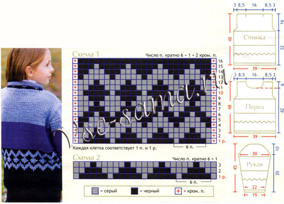 Пуловер - Догоняй, схема