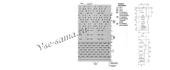 Схема вязания пуловера Схема вязания пуловера