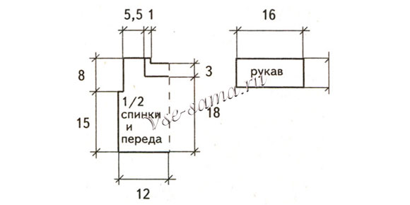 Схема вязания пуловера Схема вязания пуловера