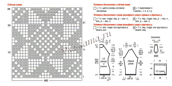 Схема вязания жаккардового комплекта Схема вязания жаккардового комплекта