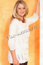 Ажурный жакет с большими пуговицами