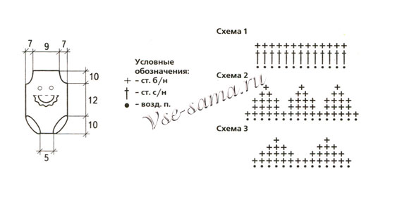 Схема вязания песочника с цыплятами Схема вязания песочника с цыплятами