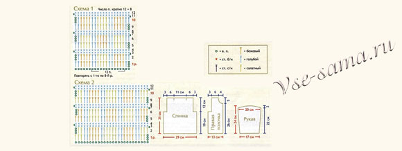 Схема вязания жакета Схема вязания жакета
