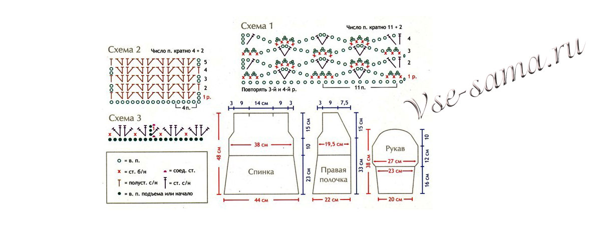 Схема вязания жакета Схема вязания жакета