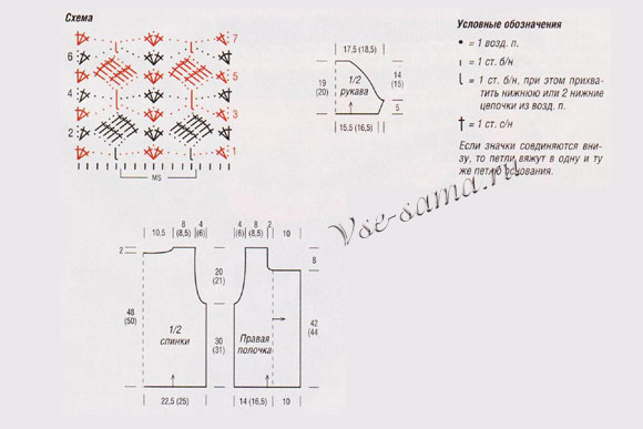 Схема вязания жакета Схема вязания жакета