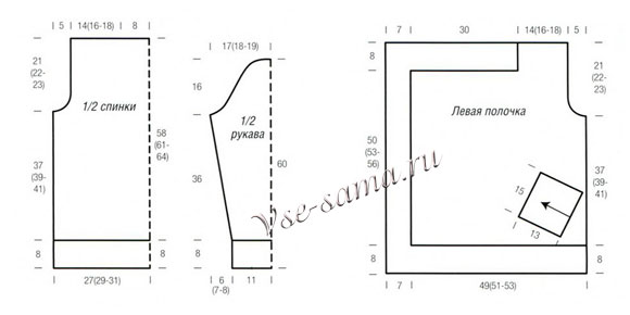 Сема вязания жакета Сема вязания жакета