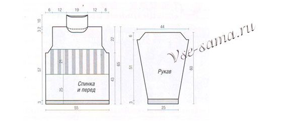 Схема вязания пуловера Схема вязания пуловера