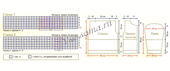 Схема вязания жакета Схема вязания жакета