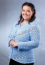 Голубой ажурный жакет