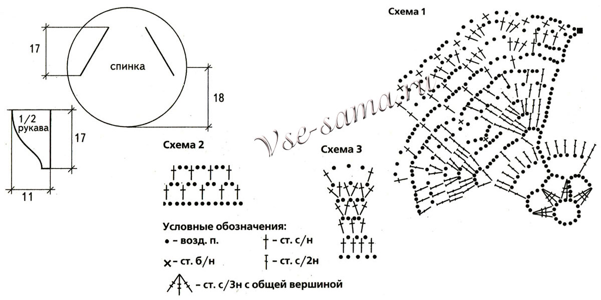 Схема вязания болеро Схема вязания болеро