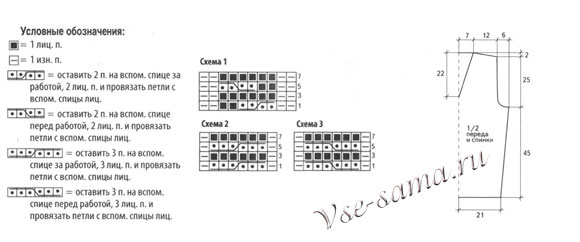 Схема вязания жилета Схема вязания жилета